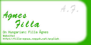 agnes filla business card